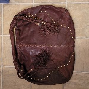 Leather shoulder bag